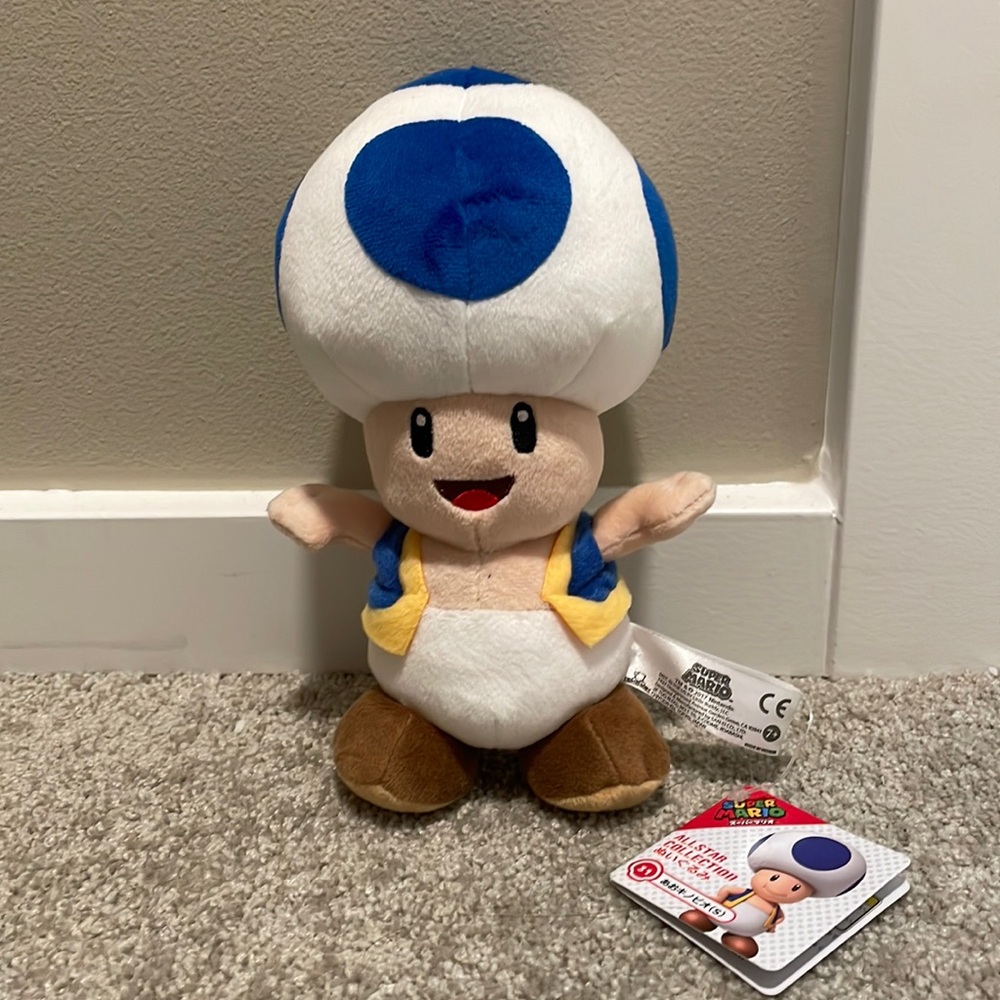 Super mario blue toad plush